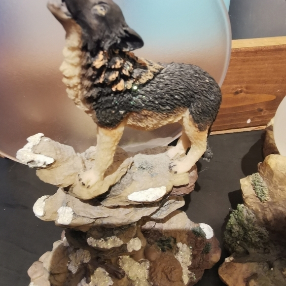 2 howling wolves under the moonlight vintage witchcore dark academia candle hold - Picture 6 of 9